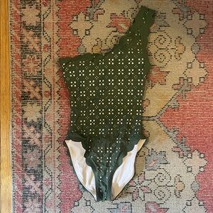 J. Crew Olive One-Shoulder Women’s One Piece